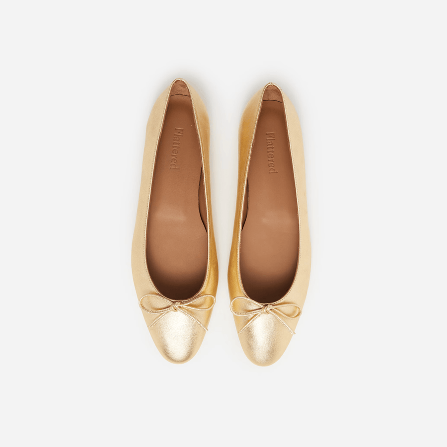 Flattered Shoe Bodil Flats - Gold Leather