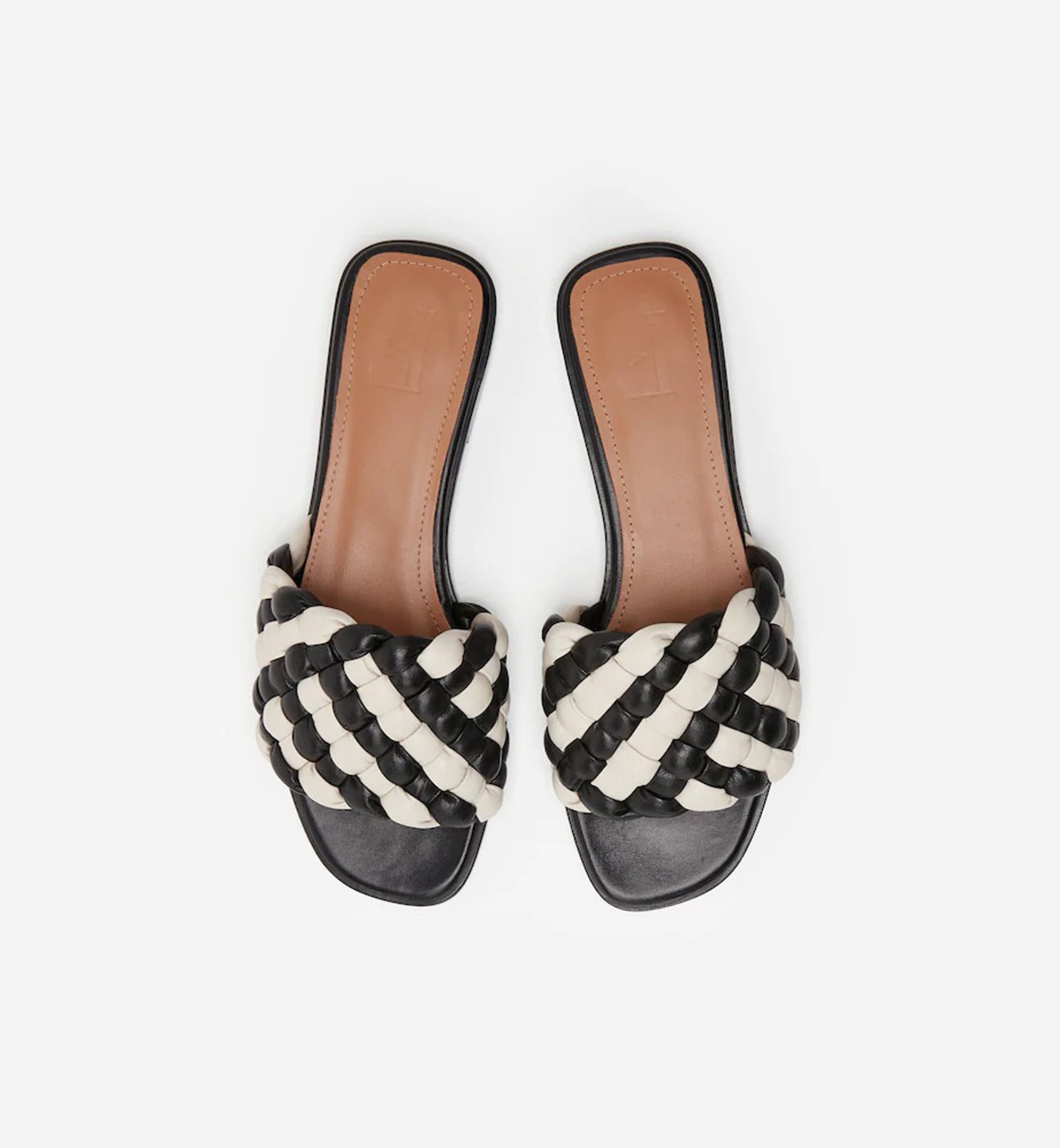 Flattered - Minou Sandal - Black/White Leather – Cadine