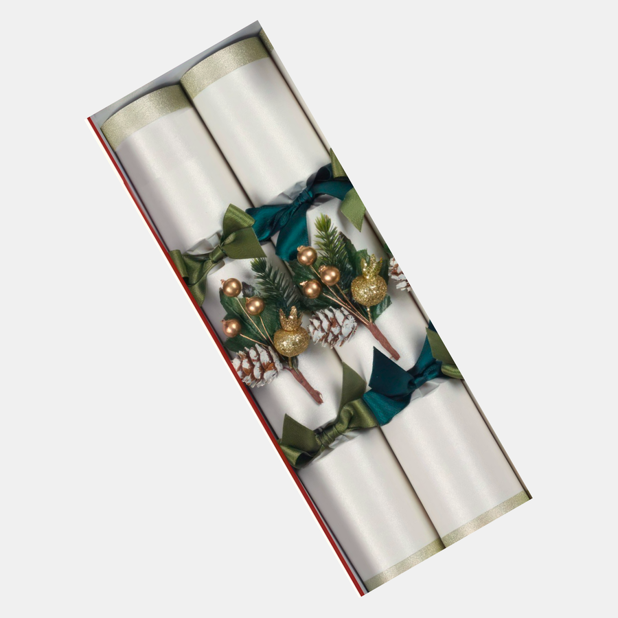 Foliage and Pinecone Design Christmas Crackers (Pair)