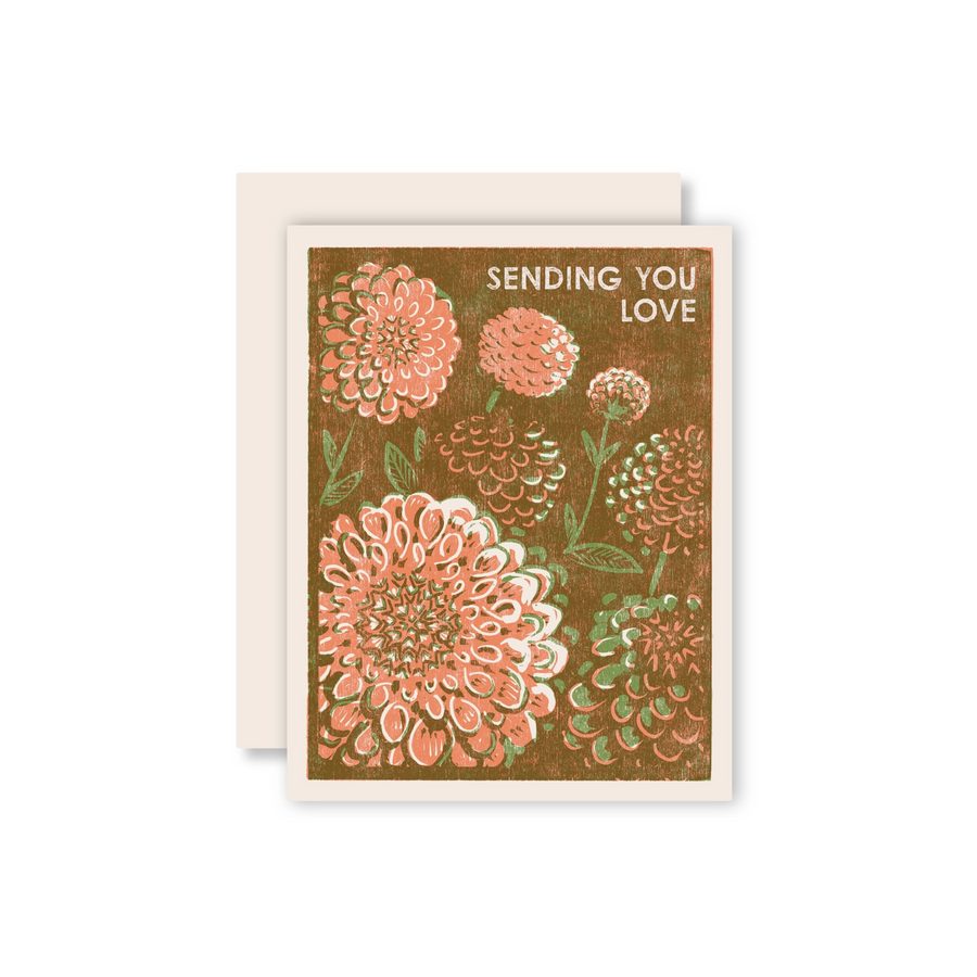 Greeting Card - Sending You Dahlias