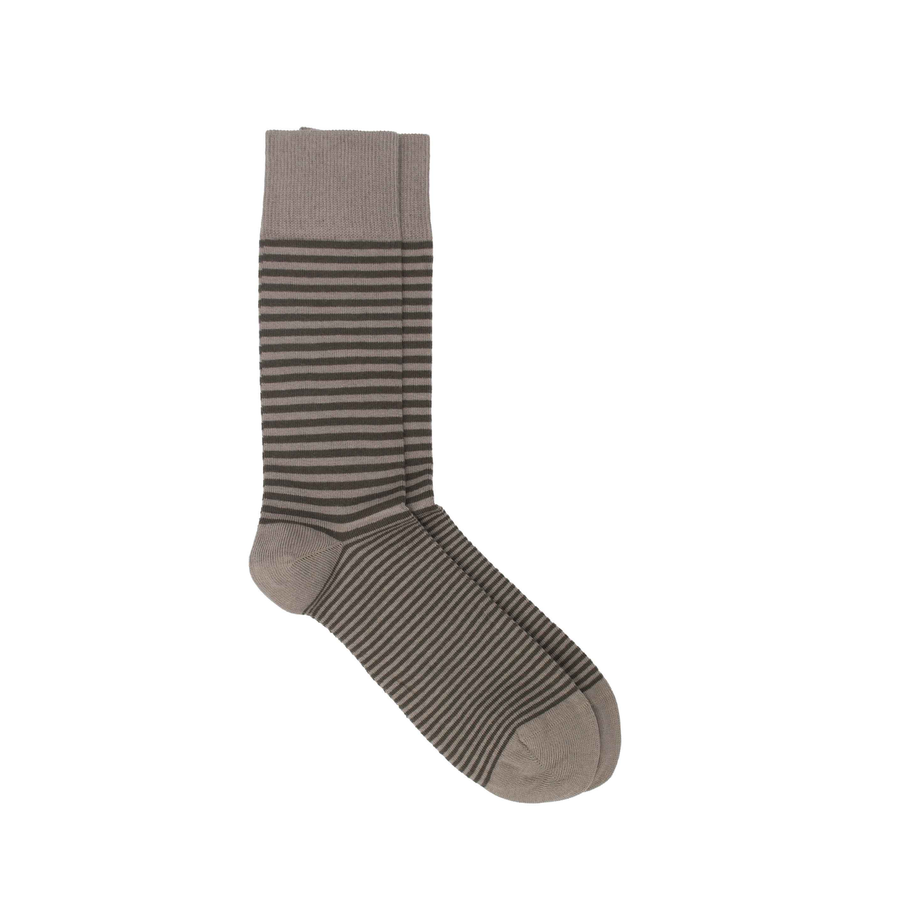 Men's Line Organic Cotton Sock - Grey / Olive