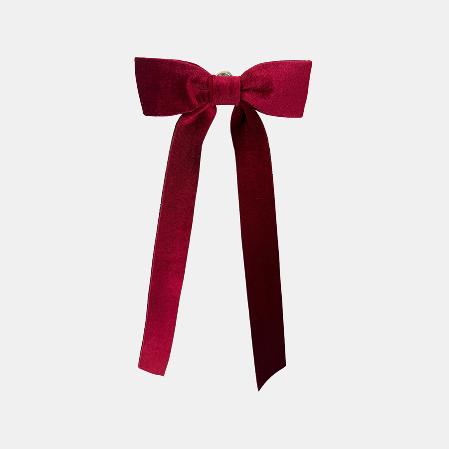 Velvet Bow Ornament - Burgundy