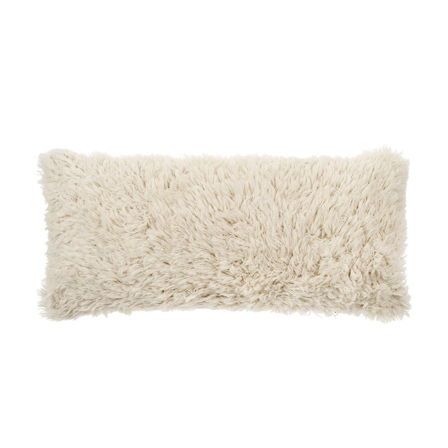 Shetland Wool Cushion - Ivory 14 x 31 in