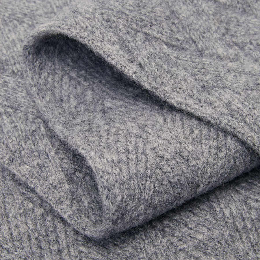 Charette Scarf - Heather Grey - 100% Merino Wool