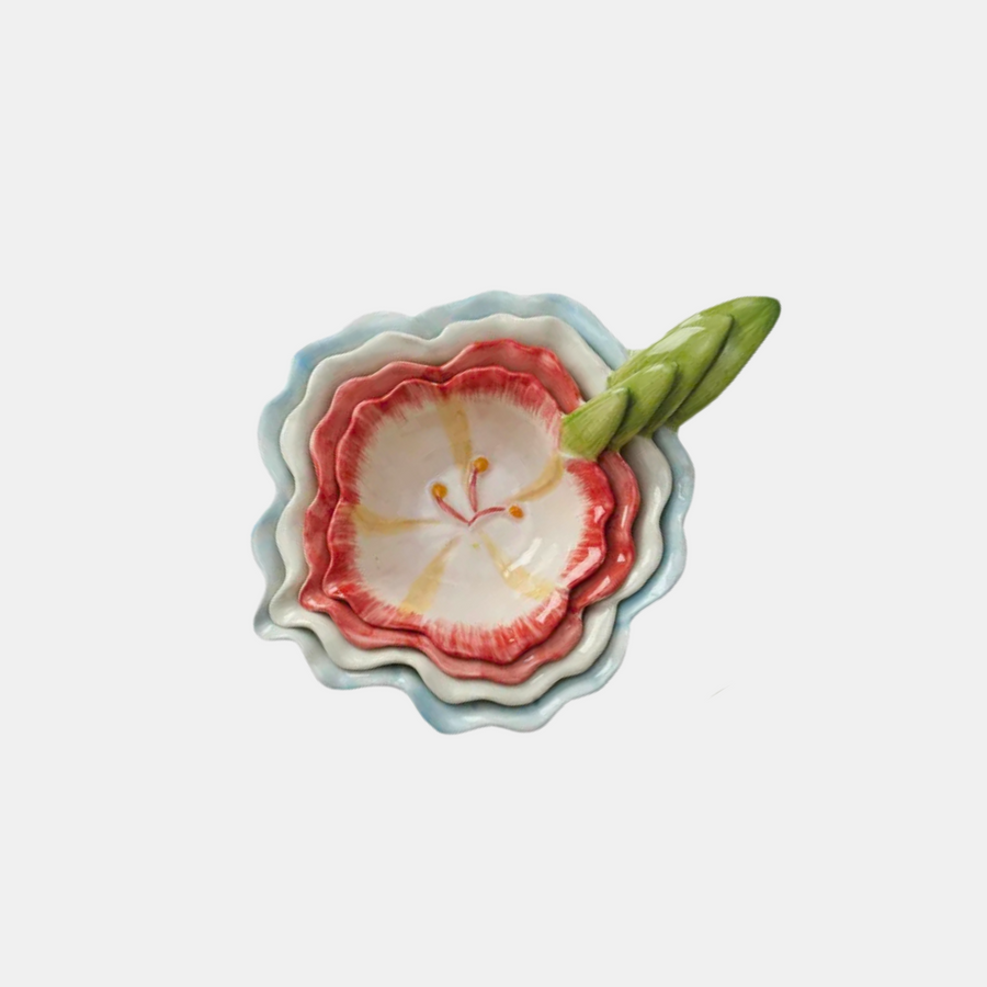 Hand-Painted Blossom Bowls  - Set of 4