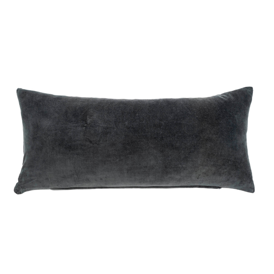 Veluto Cushion - Charcoal 14 x 31 in