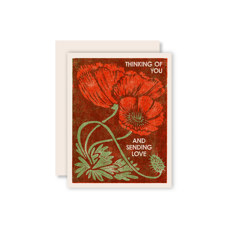 Greeting Card - Thinking of you Poppies