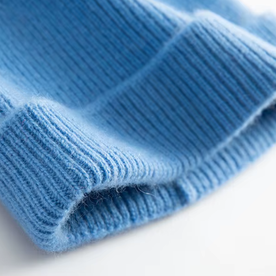 Kid's Hershey Beanie - Light Cornflower - 100% Cashmere