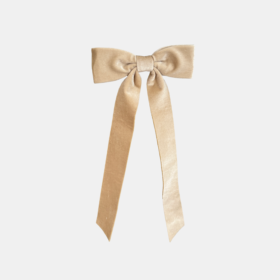 Velvet Bow Ornament - Beige