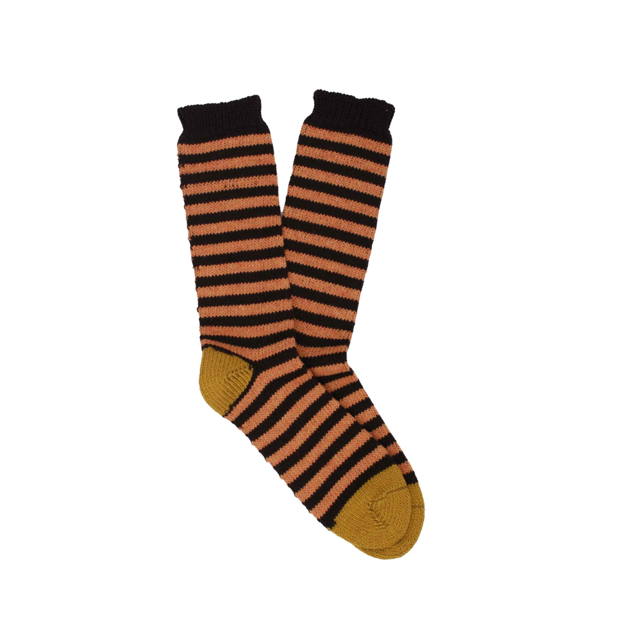 Women's Queue Wool Sock - Black / Peach
