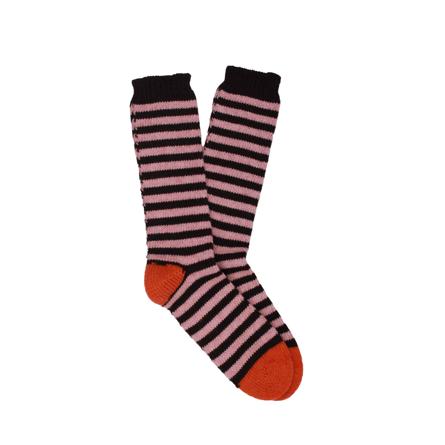 Women's Queue Wool Sock - Black / Pink