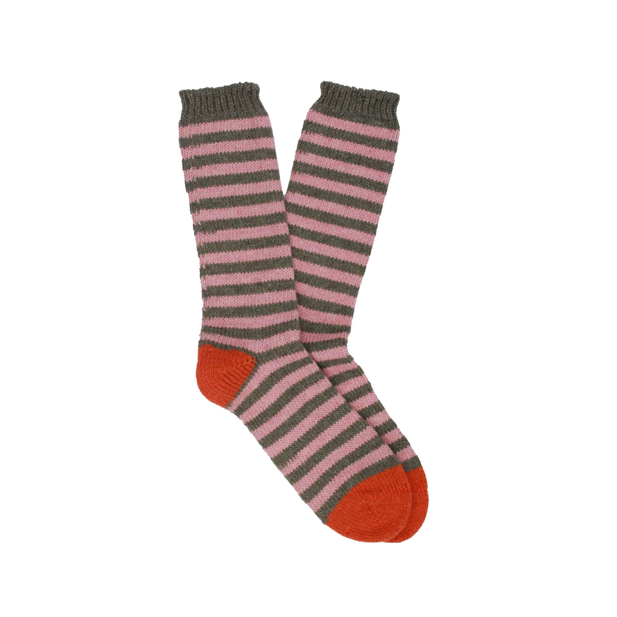 Women's Queue Wool Sock - Grey / Pink
