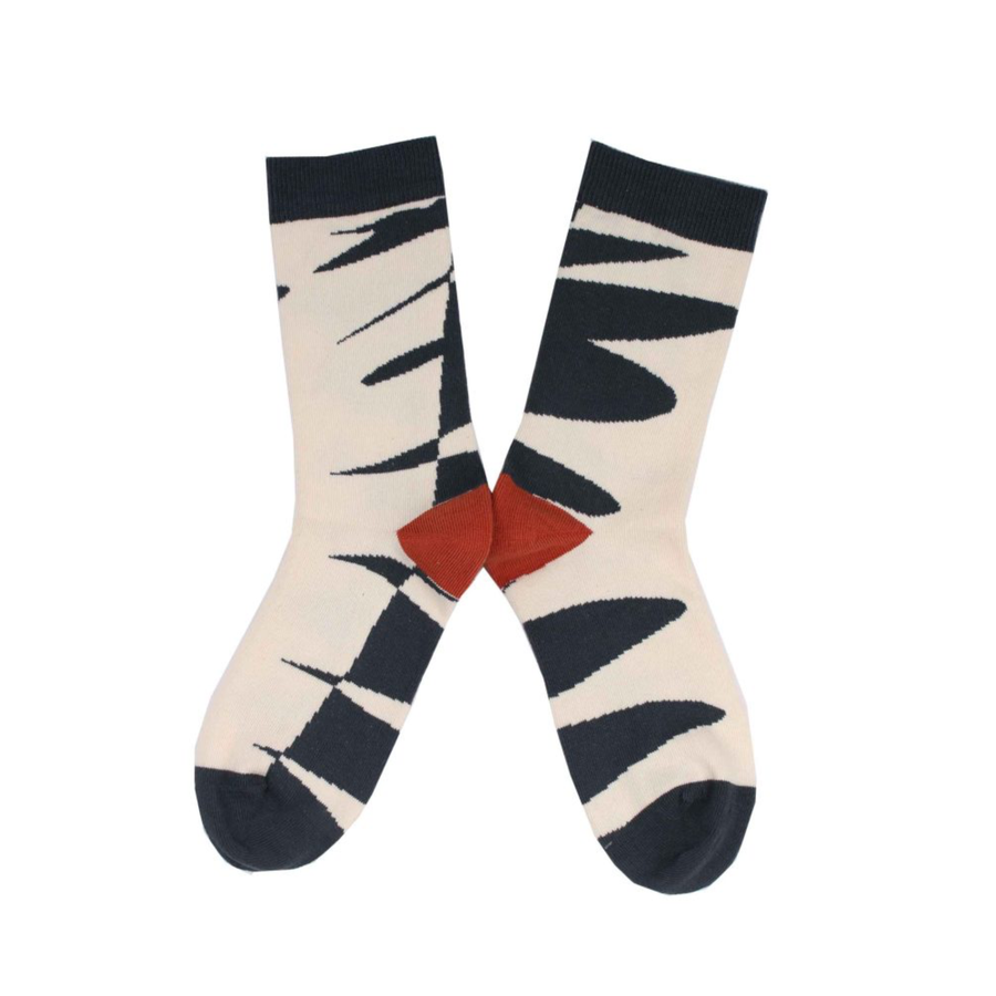Children's Jungle Organic Cotton Sock - Charcoal (<3yrs)
