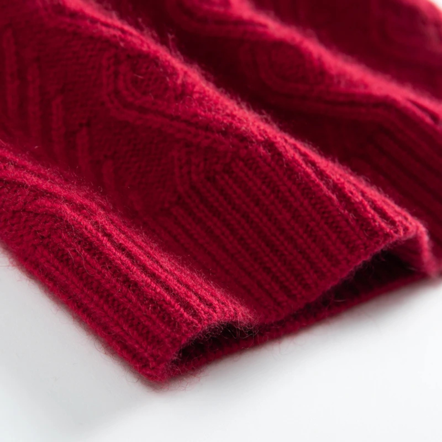 Unisex Aspen Beanie - Cranberry - 100% Cashmere