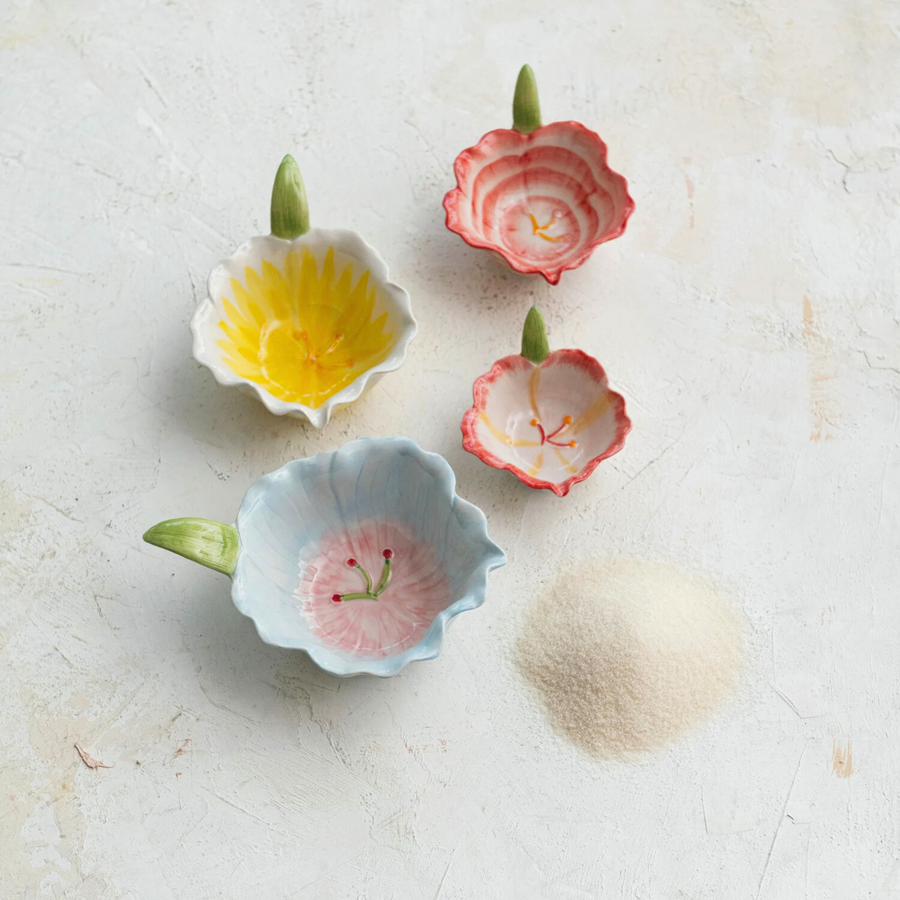 Hand-Painted Blossom Bowls  - Set of 4