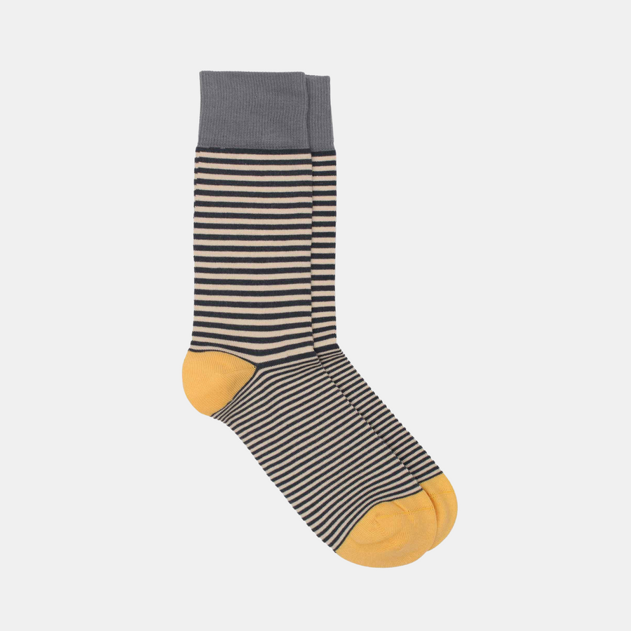 Men's Pop Organic Cotton Sock - Grey / Black (39-47)