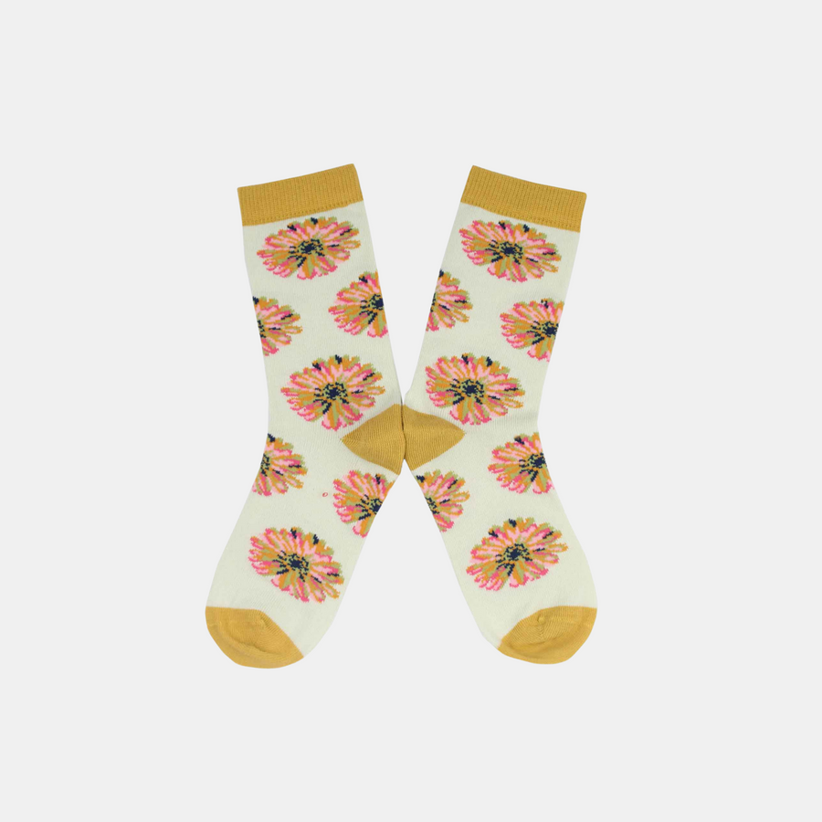 Children's Daisy Organic Cotton Sock - Mustard / Mint (<5yrs)