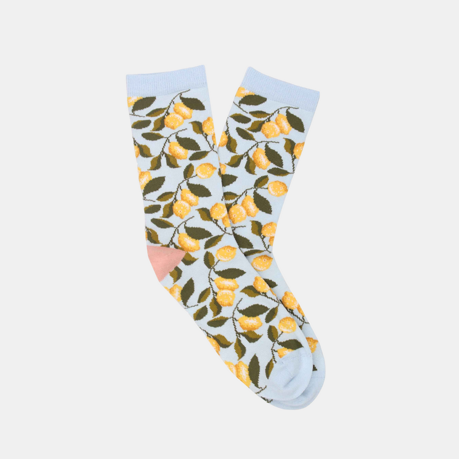 Women's Lemon Organic Cotton Sock - Blue (36-41)