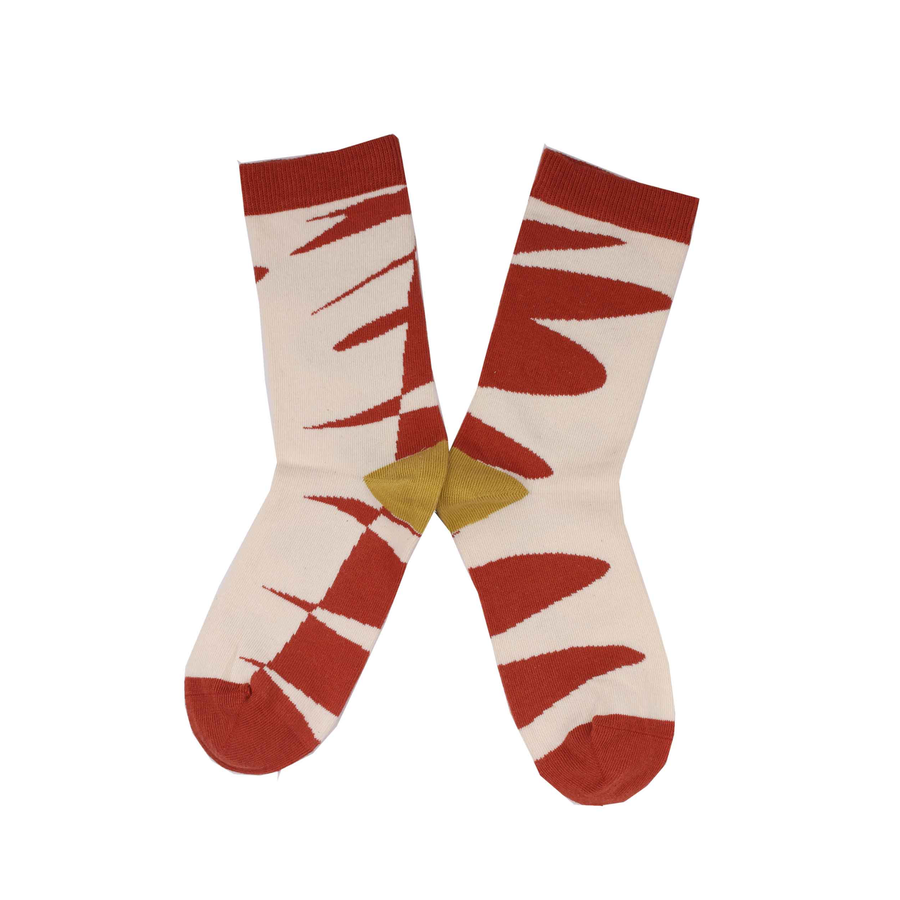 Children's Jungle Organic Cotton Sock - Red (<3yrs)