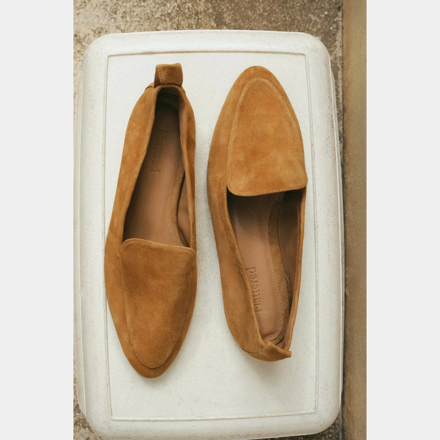 Cajsa Flats - Cognac Suede