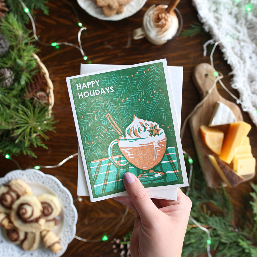 Greeting Card - Happy Holidays Eggnog
