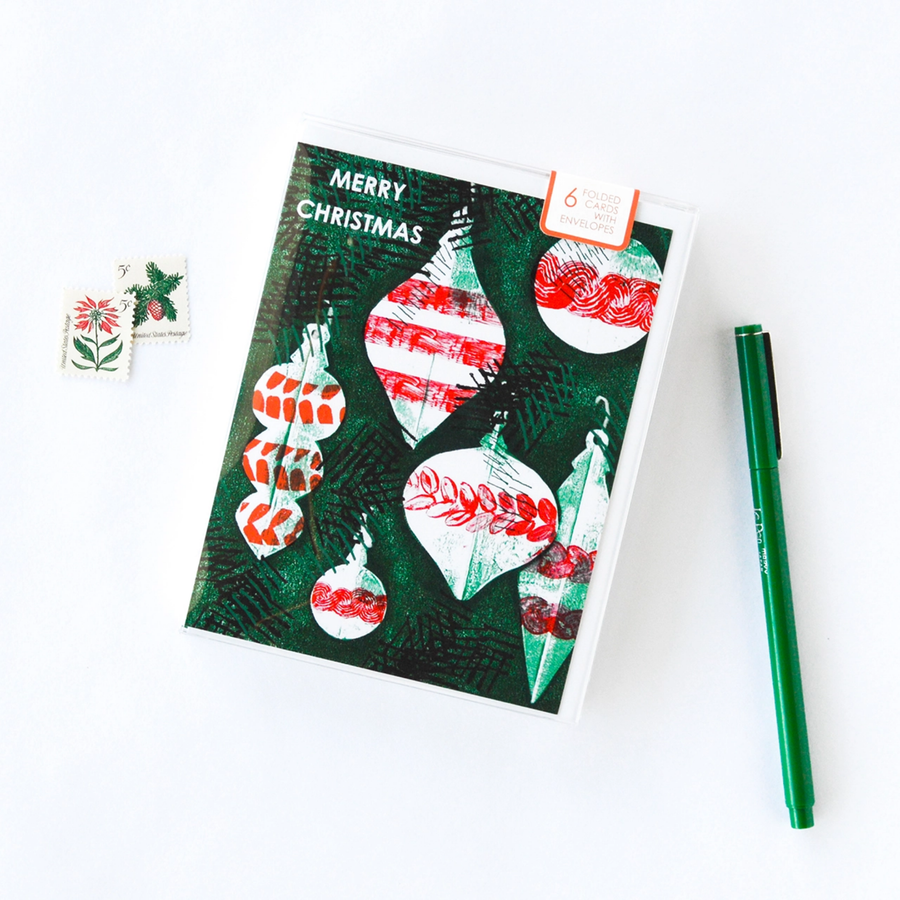 Greeting Card - Merry Christmas Ornaments