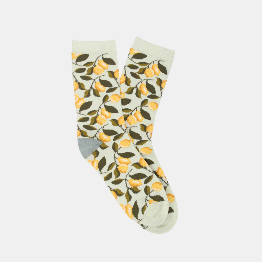 Women's Lemon Organic Cotton Sock - Mint (36-41)