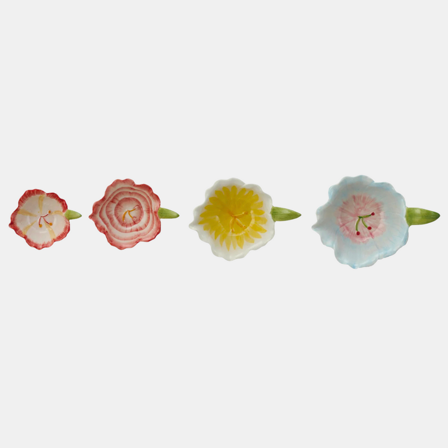 Hand-Painted Blossom Bowls  - Set of 4