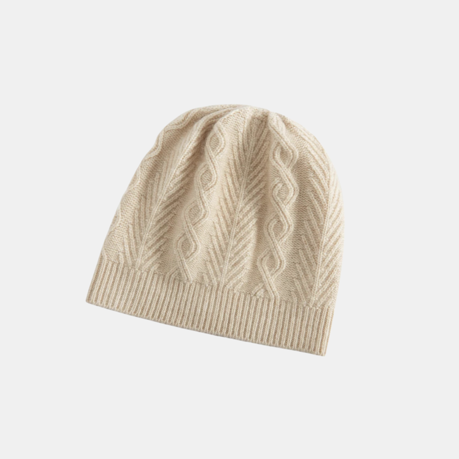 Unisex Aspen Beanie - Cream - 100% Cashmere