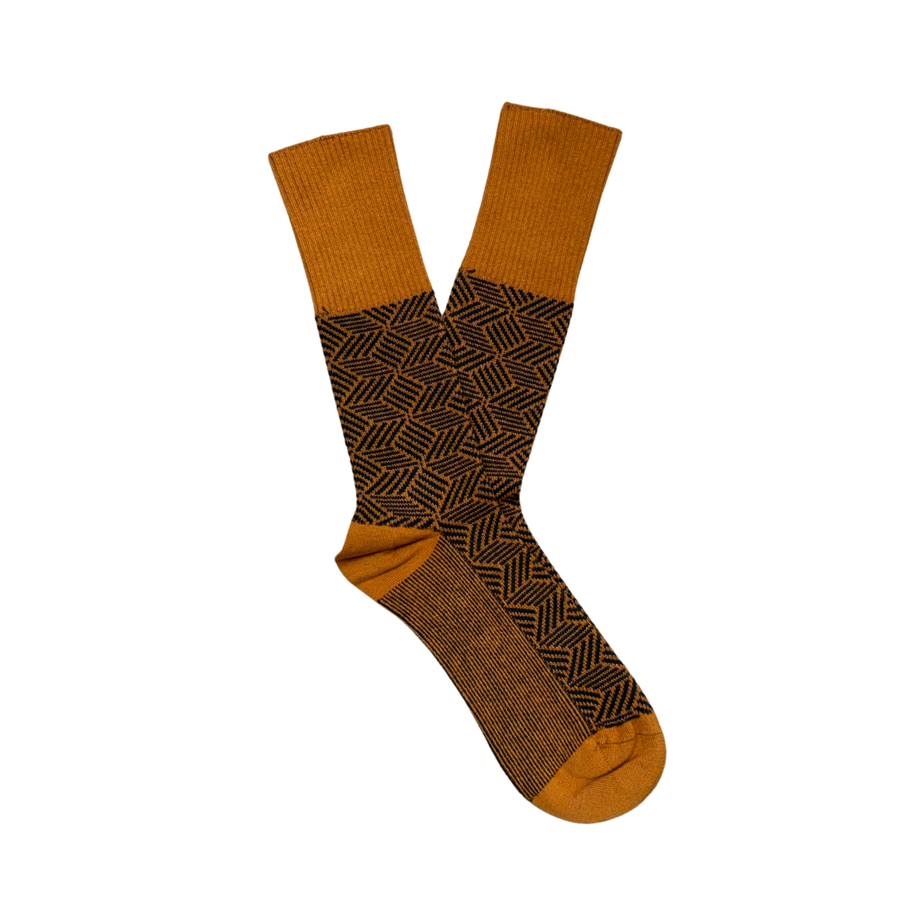 Women's Parquet Organic Cotton Sock - Chai / Charcoal