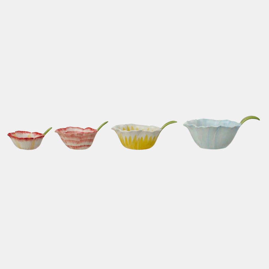 Hand-Painted Blossom Bowls  - Set of 4