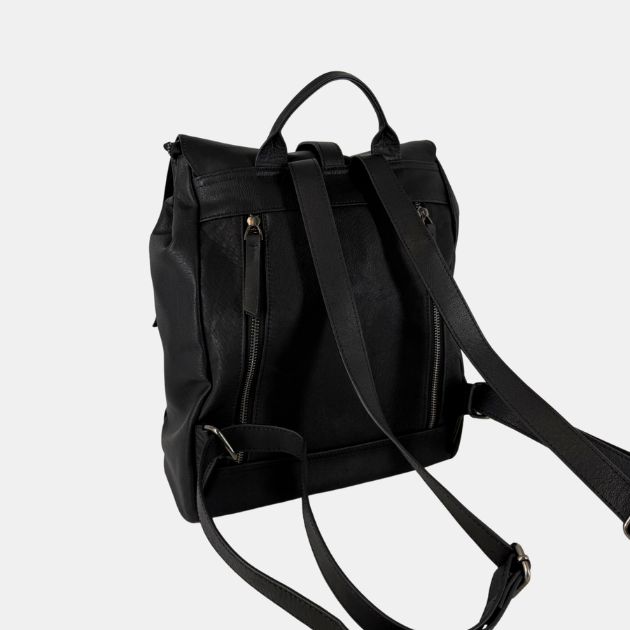 The Carrier Backpack - Black Leather