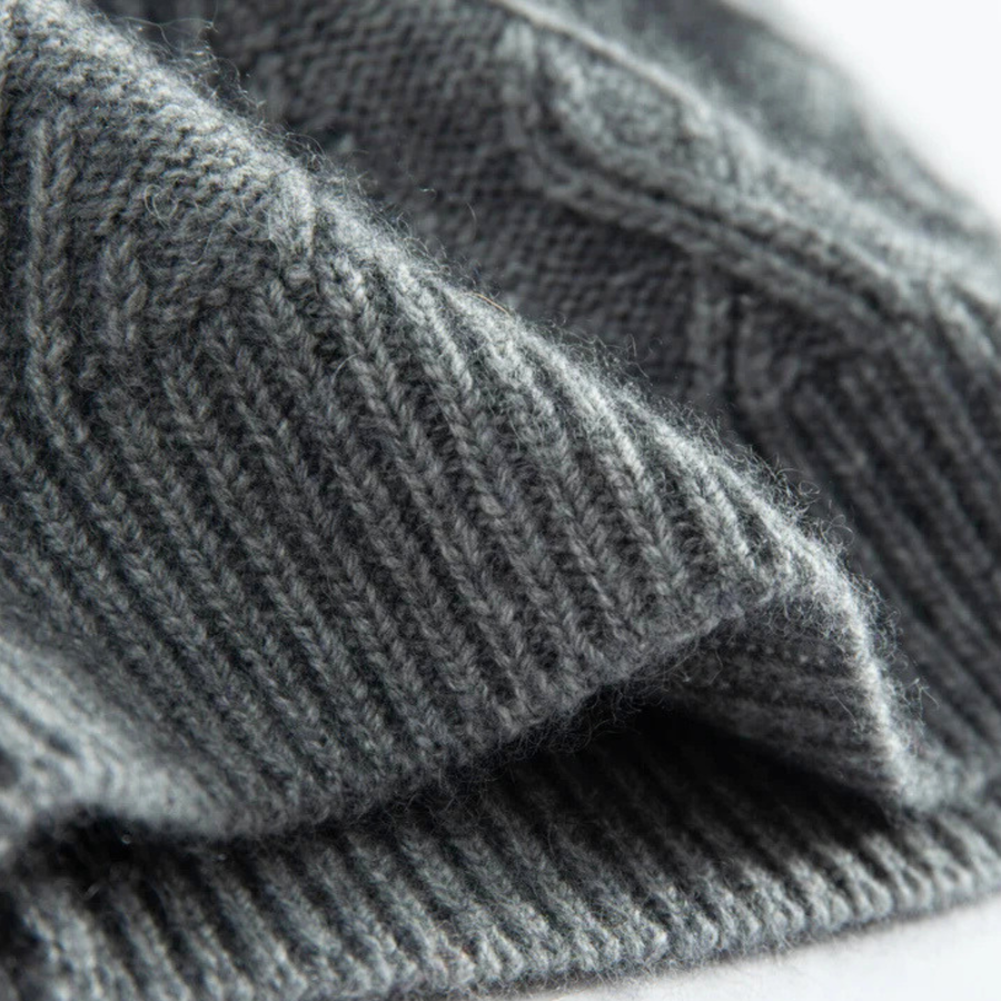 Unisex Aspen Beanie - Heather Grey - 100% Cashmere