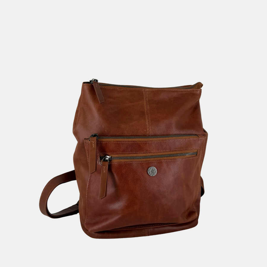 The Carrier Backpack - Cognac Leather