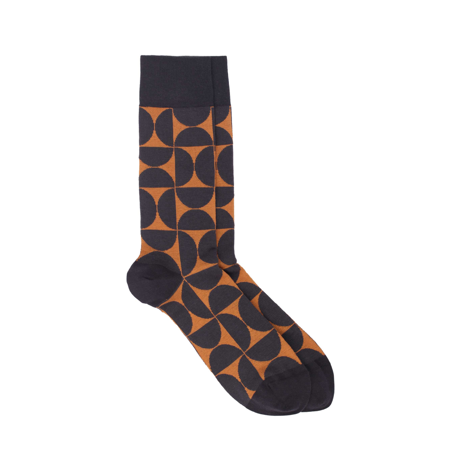 Men's Semicircle Organic Cotton Sock - Charcoal / Mimosa