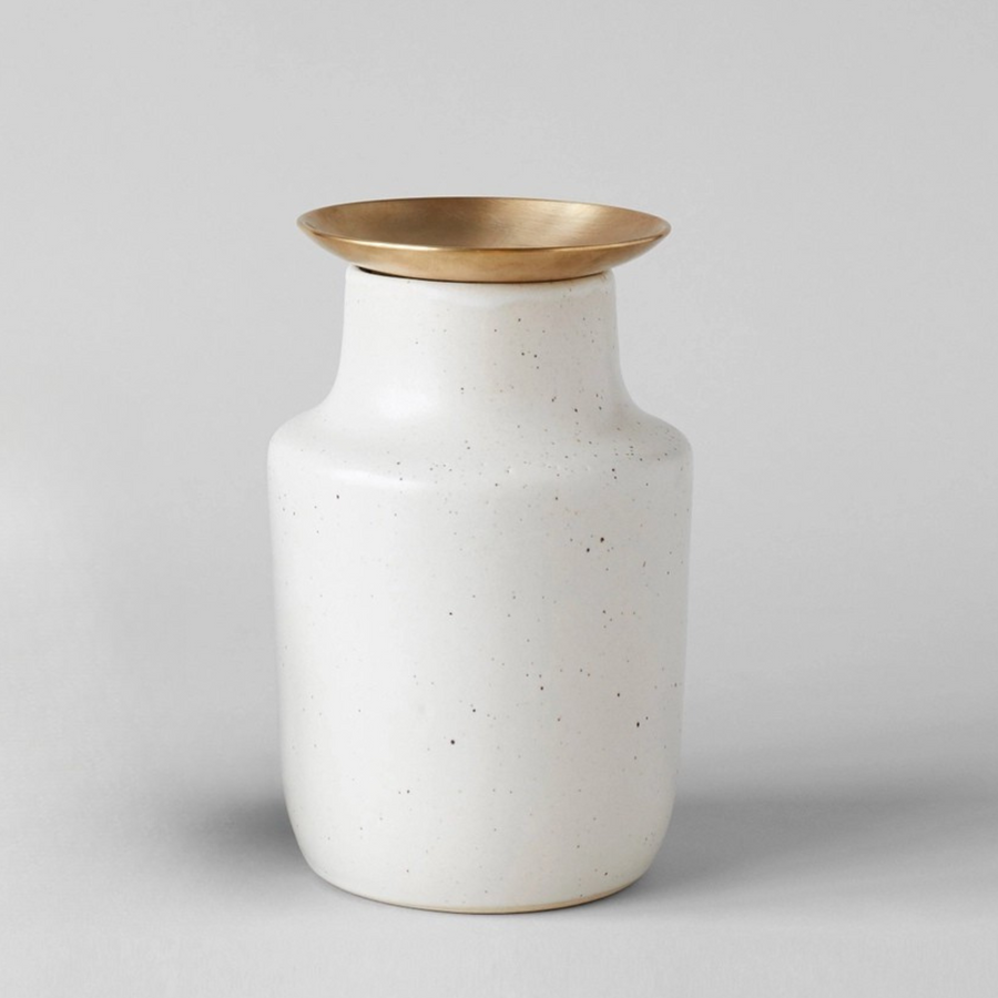 Alabaster Vase - Medium - Speckled White