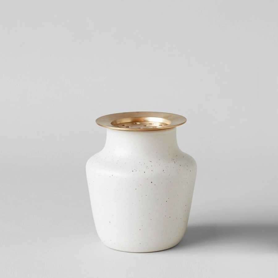 Alabaster Vase - Small - Speckled White