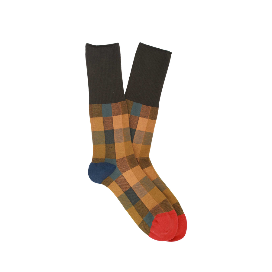 Women's Plaid Organic Cotton Sock - Moss