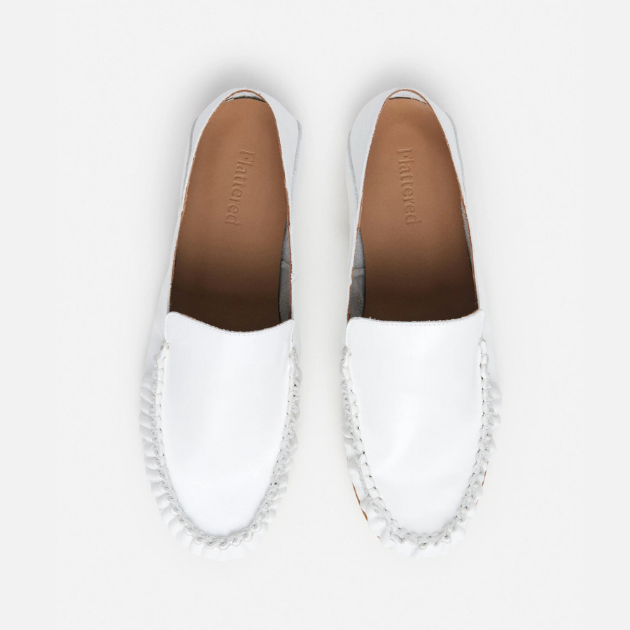 Bon Bon Flats - White Leather