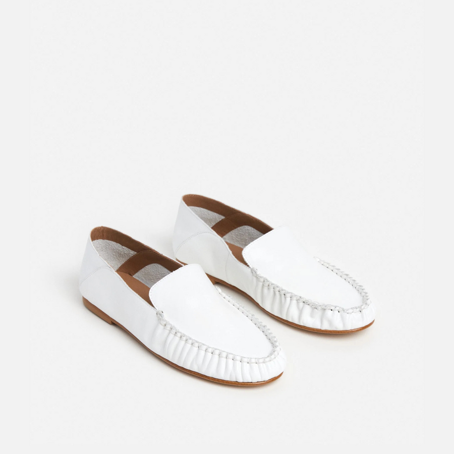 Bon Bon Flats - White Leather