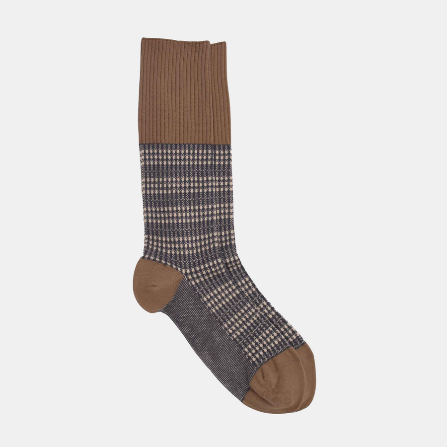 Men's Midcentury Cotton Sock - Taupe / Grey