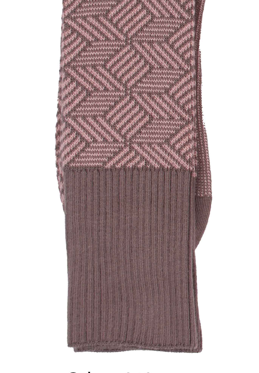 Women's Parquet Organic Cotton Sock - Taupe / Pink