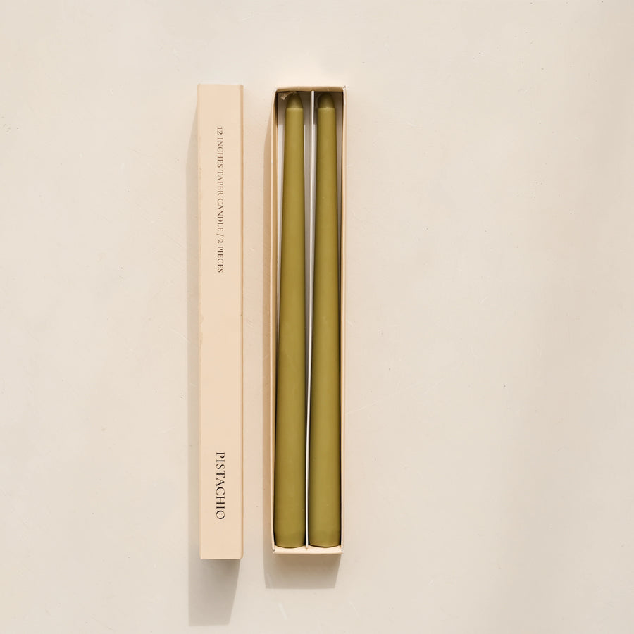 Soy Wax Taper Candle (Set of 2) - Pistachio
