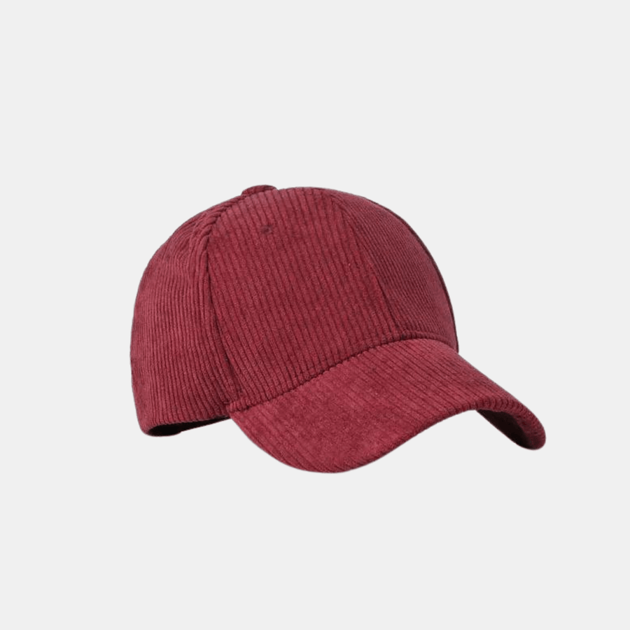 Cadine Accessories Corduroy Baseball Cap - Burgundy