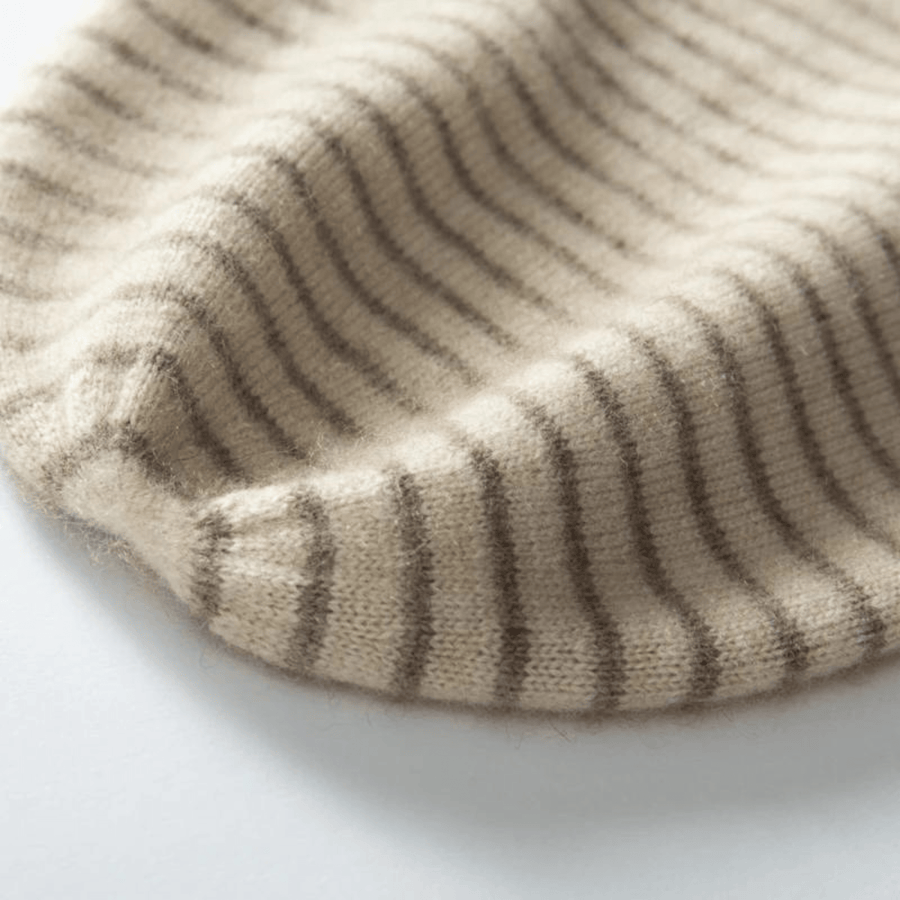 Cadine Accessories Unisex Scribe Beanie - Cream / Taupe