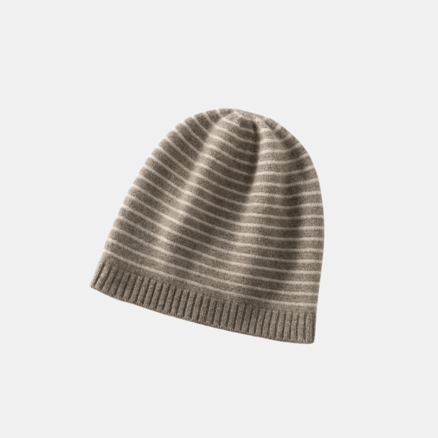 Cadine Accessories Unisex Scribe Beanie - Taupe / Cream