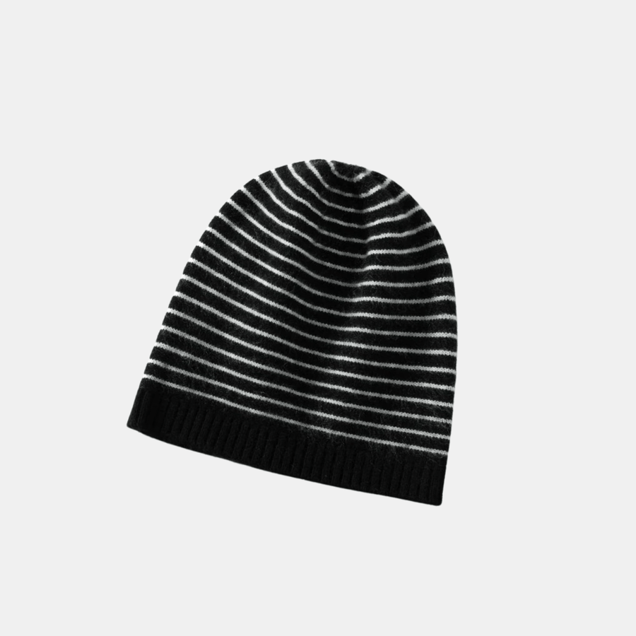 Cadine Accessories Unisex Scribe Cashmere Beanie - Black / Cream