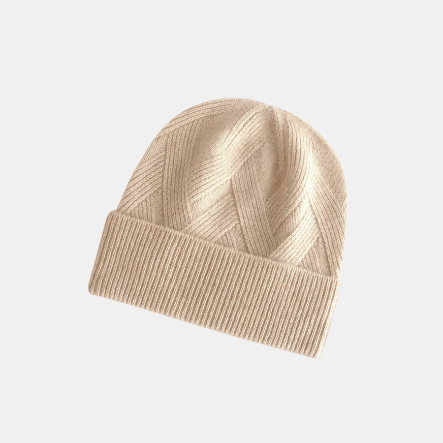 Cadine Accessories Unisex Twist Beanie - Beige