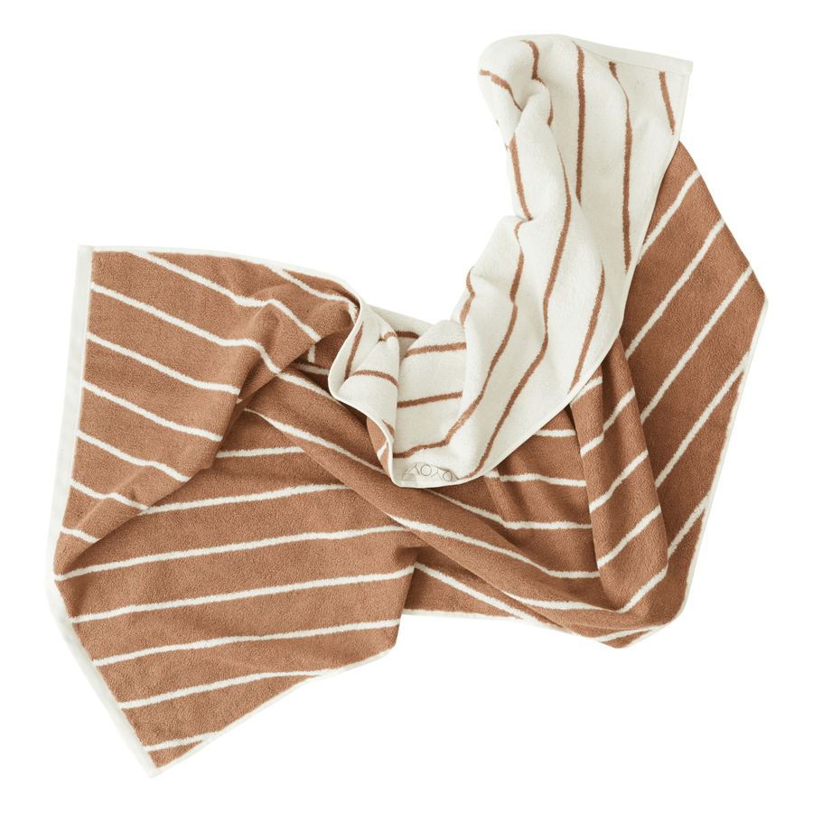Cadine Bath Towels & Washcloths Greenwich Body Towel - Ivory / Caramel Stripe