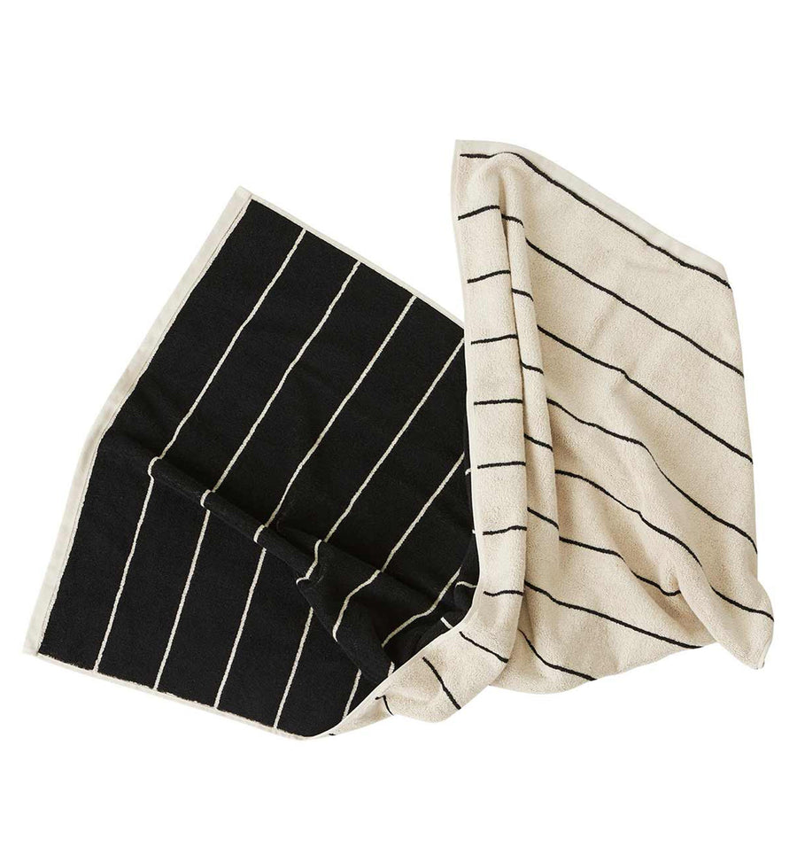 Cadine Bath Towels & Washcloths Soho XL Body Towel - Black / Clay Stripe
